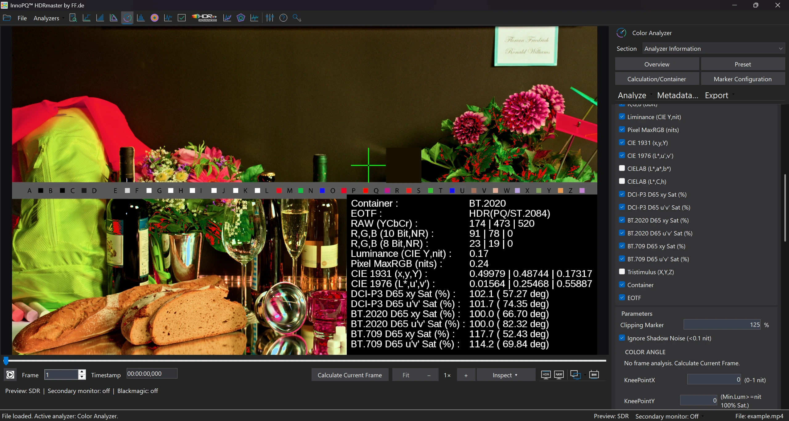 HDRmaster detail inspection with the source frame in the original interface